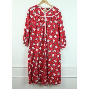 Vintage Flannel Nightgown‎ Modest Polar Bears Granny Small Lanz of Salzburg